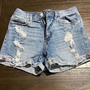 Aeropostale Light Blue Distressed Denim Shorts